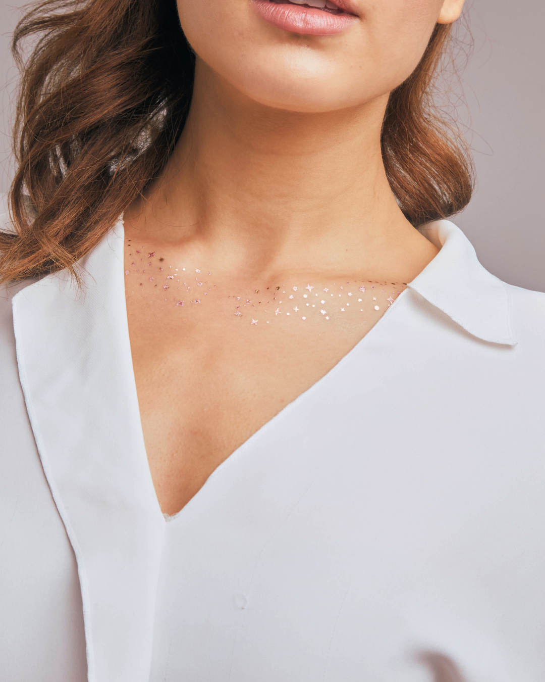 Rose Decolletage Glitter Makeup Patches