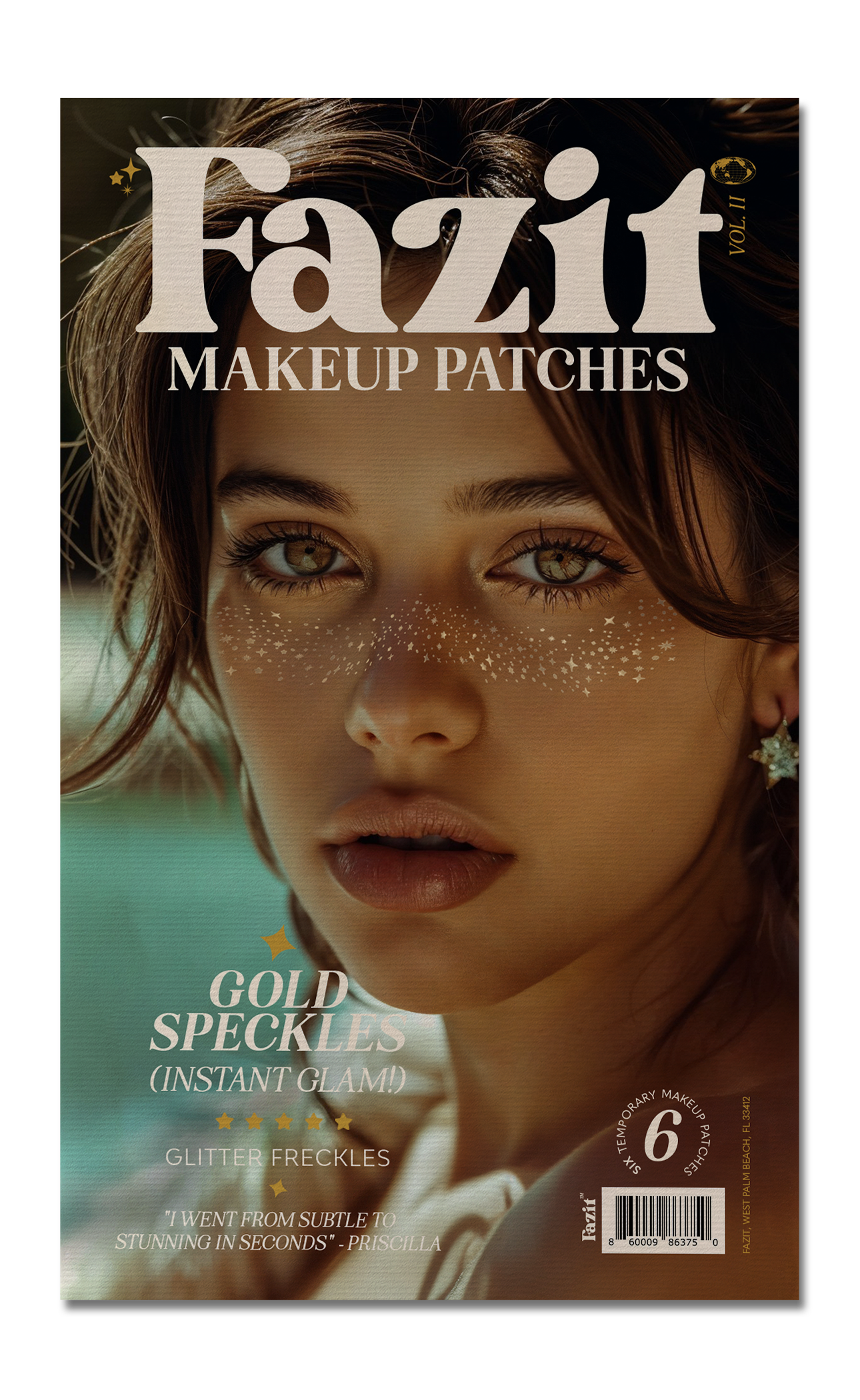 Gold Glitter Freckles Makeup Patches