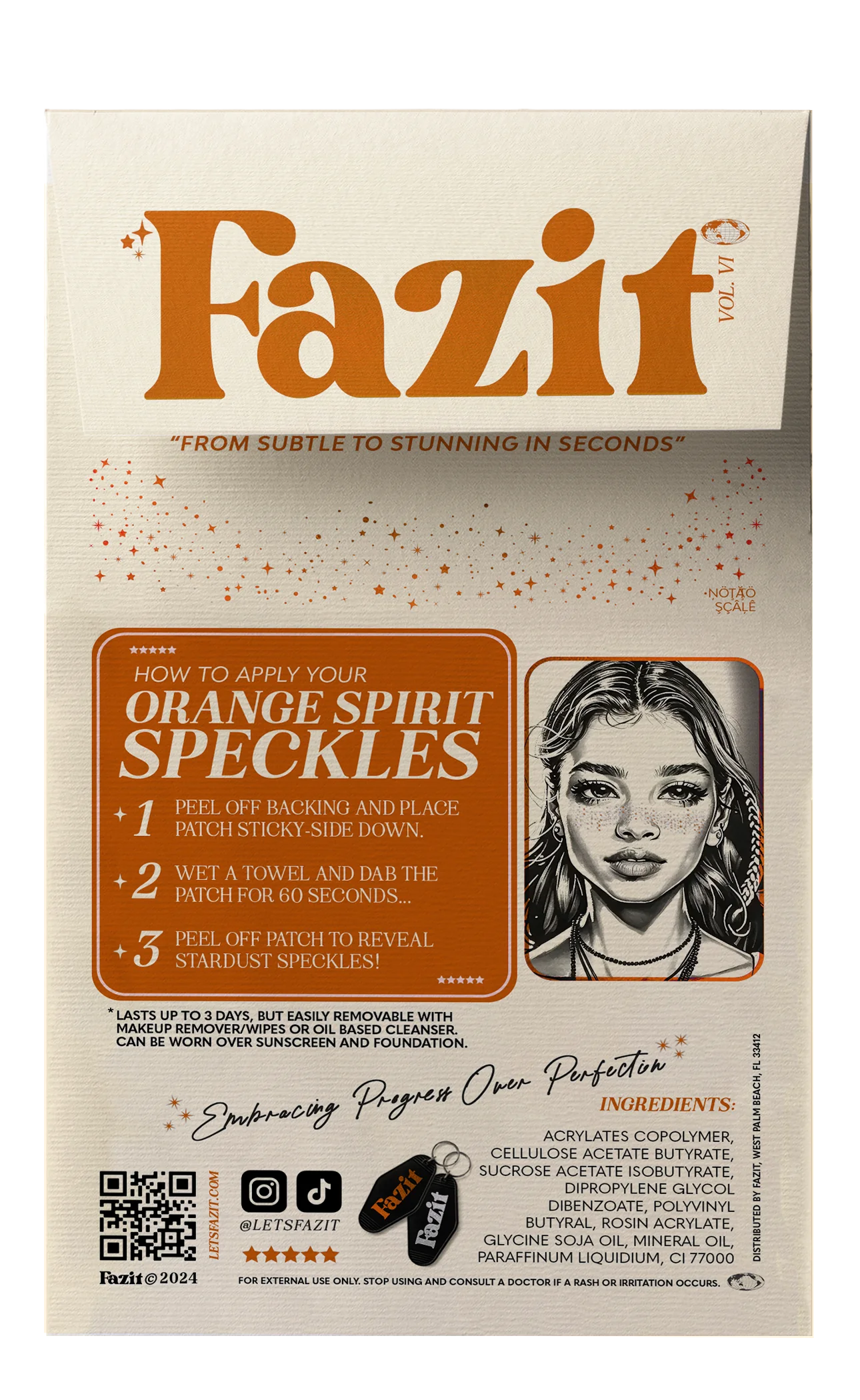 Orange Spirit Speckles Makeup Patches - Team Spirit Collection